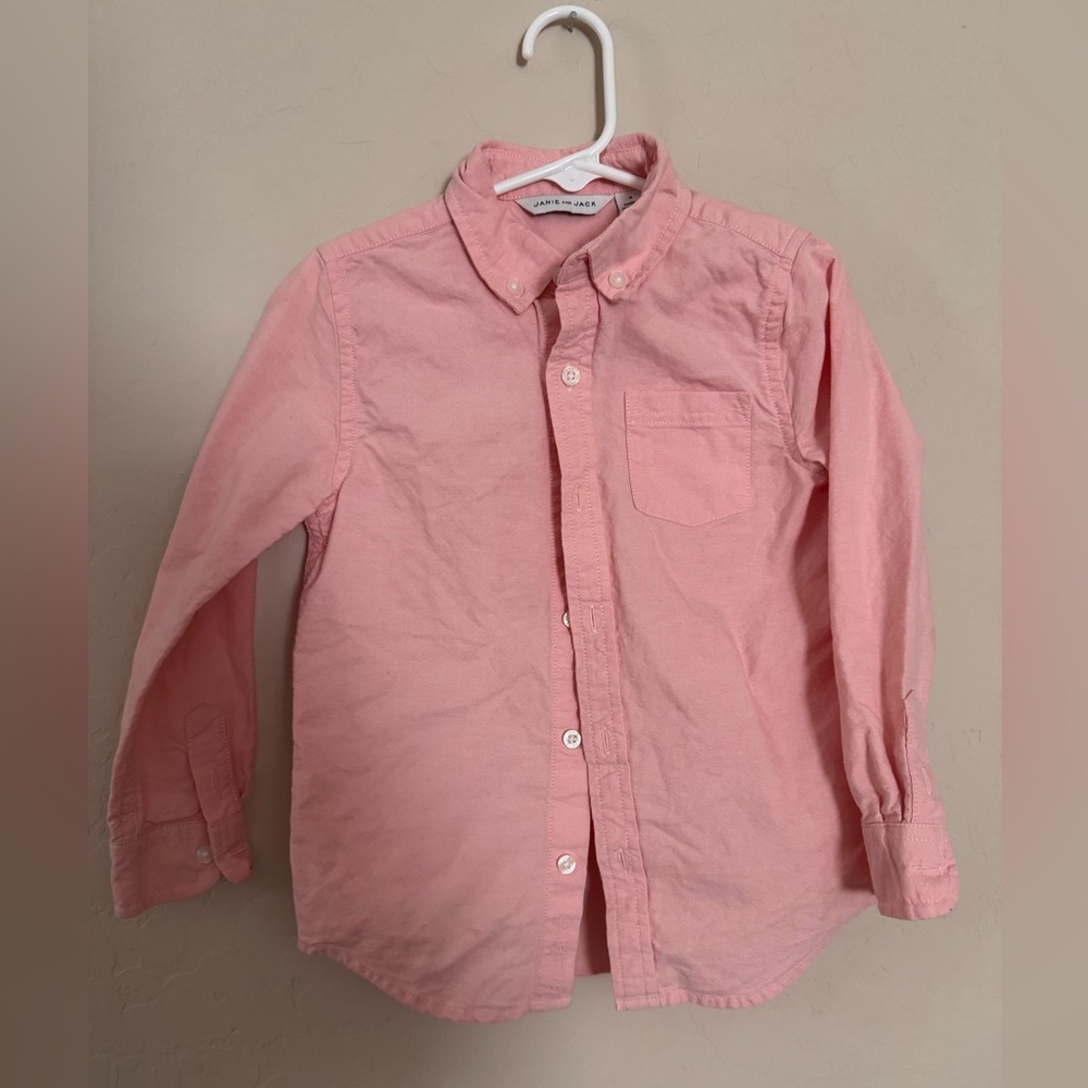 Janie and Jack Soft Pink Kids Button-Down Shirt